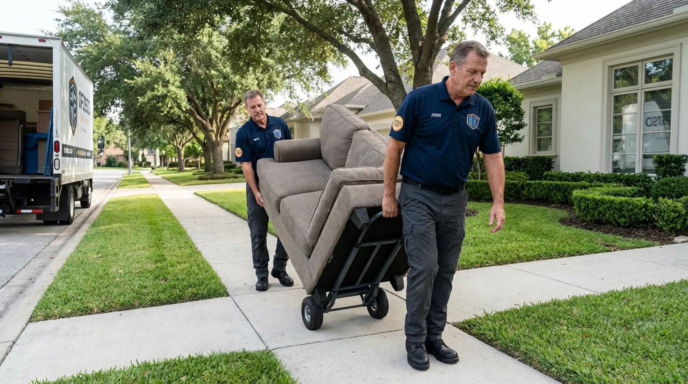 Local residential moving crew loading furniture in Salem, WI